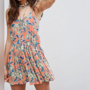 Free People |‎ Large Dear You Mini Dress Orange Combo